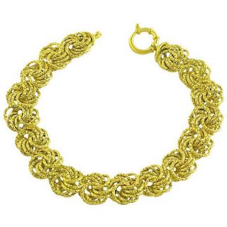 14k Gold Diamond cut Triple Woven Bracelet
