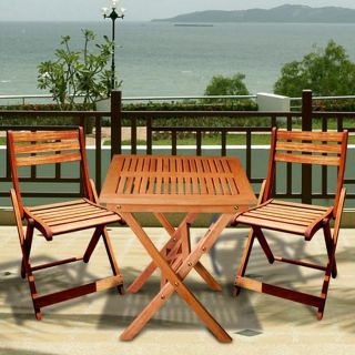 Casimir Outdoor Square Table and Wood Folding Chairs
