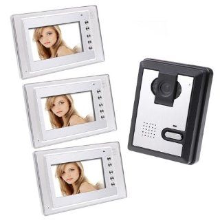 Inch LCD Color Video Door Phone Doorbell Intercom Kit 1 camera 3
