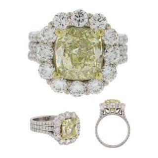 Diamond Engagement Ring with 5.25 carat Fancy Light Yellow