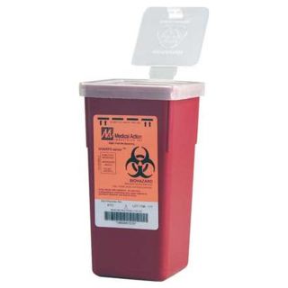 Bemis 2TUW8 Sharps Container, 1/4 Gal., Hinged Lid