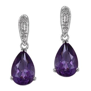 14k White Gold Amethyst and 1/10ct TDW Diamond Earrings Today $105.99