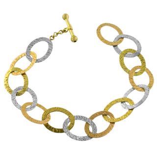 14k Tri color Gold Tuscan Oval Bracelet