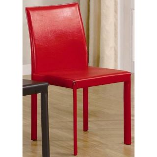 Euro Design Red Bicast Leather Dining Chairs (Set of 4)