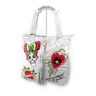 Bag designer Ed Hardy silver colored. Clothing