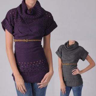Ci Sono by Adi Juniors Belted Cable Knit Sweater Tunic Today $34.49 5