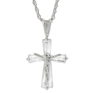 Tressa Sterling Silver Cubic Zirconia Holy Jesus Cross Necklace