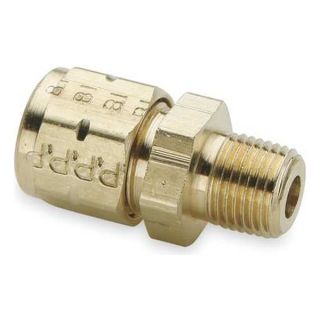 Parker 68VL 4 4 Male Connector, 1/4 In, Brass, 400 PSI, PK10