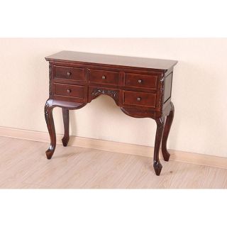 Queen Ann Style Hand carved 5 drawer Wood Hall Table