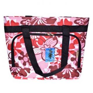 Red and Pink Flower Print Beach / Gym Bag Clothing