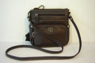Giani Bernini Leather Crossbody Handbag/Purse ~ Brown In