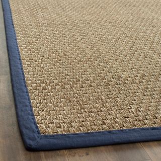 Hand woven Sisal Natural/ Blue Seagrass Rug (6 x 9)