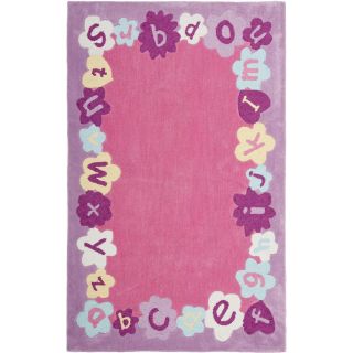 Handmade Childrens Alphabets Pink New Zealand Wool Rug Today $59.99