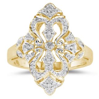 10K Yellow Gold Diamond Cocktail Ring
