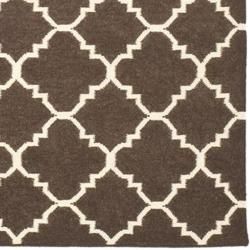 Moroccan Brown/ Ivory Dhurrie Wool Rug (9 x 12)