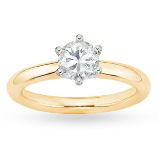18k Gold 7/8ct TDW GIA Certified Diamond Engagement Ring (E, VS1