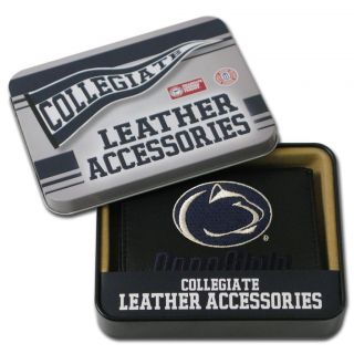 Penn State Nittany Lions Mens Black Leather Tri fold Wallet Today $
