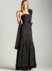 Adrianna Papell Polka Dot Tulle Gown
