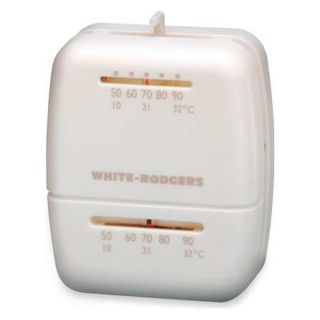 White Rodgers 1C20 101 Low V Thermostat, Heat Only, White