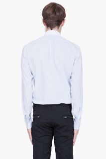 Yves Saint Laurent White Collar Pinstripe Shirt for men