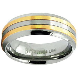 Mens Titanium Goldplated Grooved Ring (8 mm) Today $34.99 4.4 (28