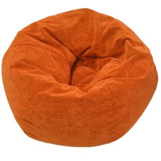 Sueded Corduroy Jumbo Orange Bean Bag Chair