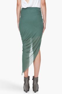 Helmut Lang Green Asymmetric Skirt for women