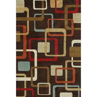 Claudel Coffee Brown Abstract Rug (5 x 76)