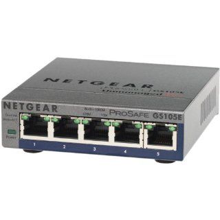 Netgear GS105E 100PES Switch (Gigabit Ethernet, 5 Port, VLAN ,Green