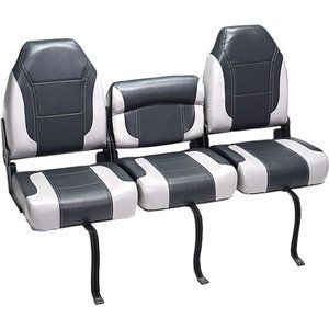 DeckMate Bass Boat Bench Seat (2)   Charcoal Gray & Light