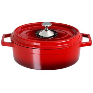 Art & Cuisine Cocotte Red 6.8 quart Cast Aluminum Oval Roaster Pan