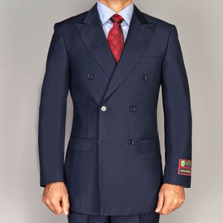 Giorgio Fiorelli Mens Navy Blue Double Breasted Suit