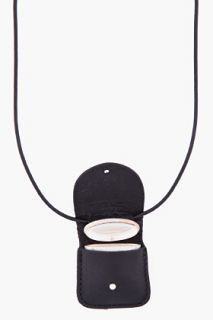 Maison Martin Margiela Black Leather Pouch Necklace for men