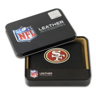 San Francisco 49ers Mens Black Leather Tri fold Wallet Today $24.99