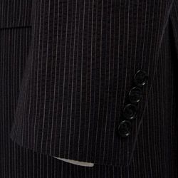 Calvin Klein Mens Navy Stripe Seersucker 3 button Suit