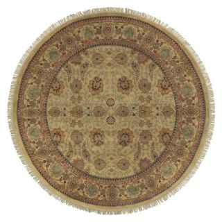 Hand knotted Delhi Gold Wool Rug (8 Round)