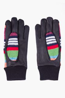 Y 3 Multicolor Leather Trim Nomad Gloves for men