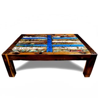 Ecologica Reclaimed Wood Blue Stripe Coffee Table