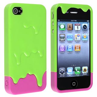 BasAcc Green/ Pink Ice Cream Snap on Case for Apple® iPhone 4/ 4S