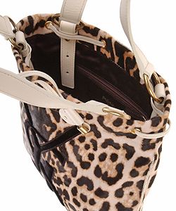 YSL Haircalf Leopard Handbag