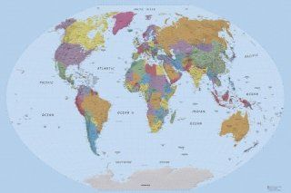 Karten   Weltkarte, Edition 2011, In Englisch Selbstklebende