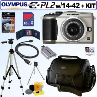 Olympus Pen E PL2 12.3MP DSLR Camera with 14 42MM II Lens and 16GB Kit