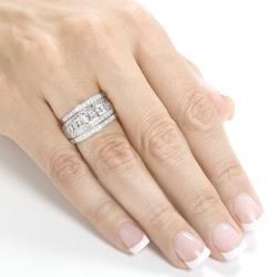 14k White Gold 1ct TDW 3 piece Diamond Bridal Ring Set (H I, I1 I2