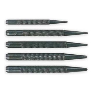 Mitutoyo 985 138 Center Punch Set W/Pouch, 3 and 4 In, 5 Pc