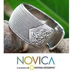 Sterling Silver Honor Cuff Bracelet (Thailand)