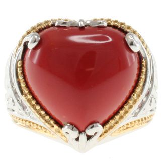 Michael Valitutti Two Tone Reconstituted Coral Heart Ring