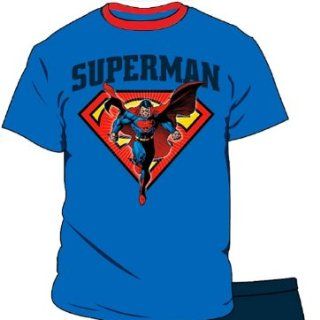 Superman Traditional Blau Herren Shortie Pyjamas Größe X Large
