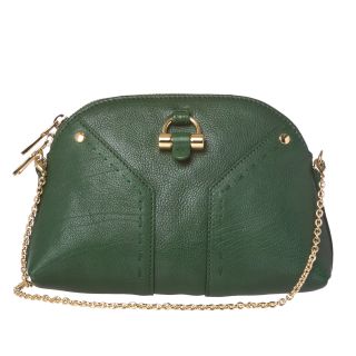 Yves Saint Laurent Muse Mini Green Leather Clutch