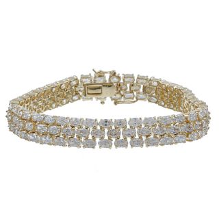 Ultimate CZ 14k Yellow Gold Overlay Clear Cubic Zirconia Tennis
