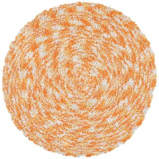 Shagadelic Orange Chenille Twist Swirl Round Rug (3 x 3) Today $39